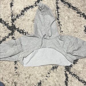 Gray Cropped Hoodie good for gym brand new